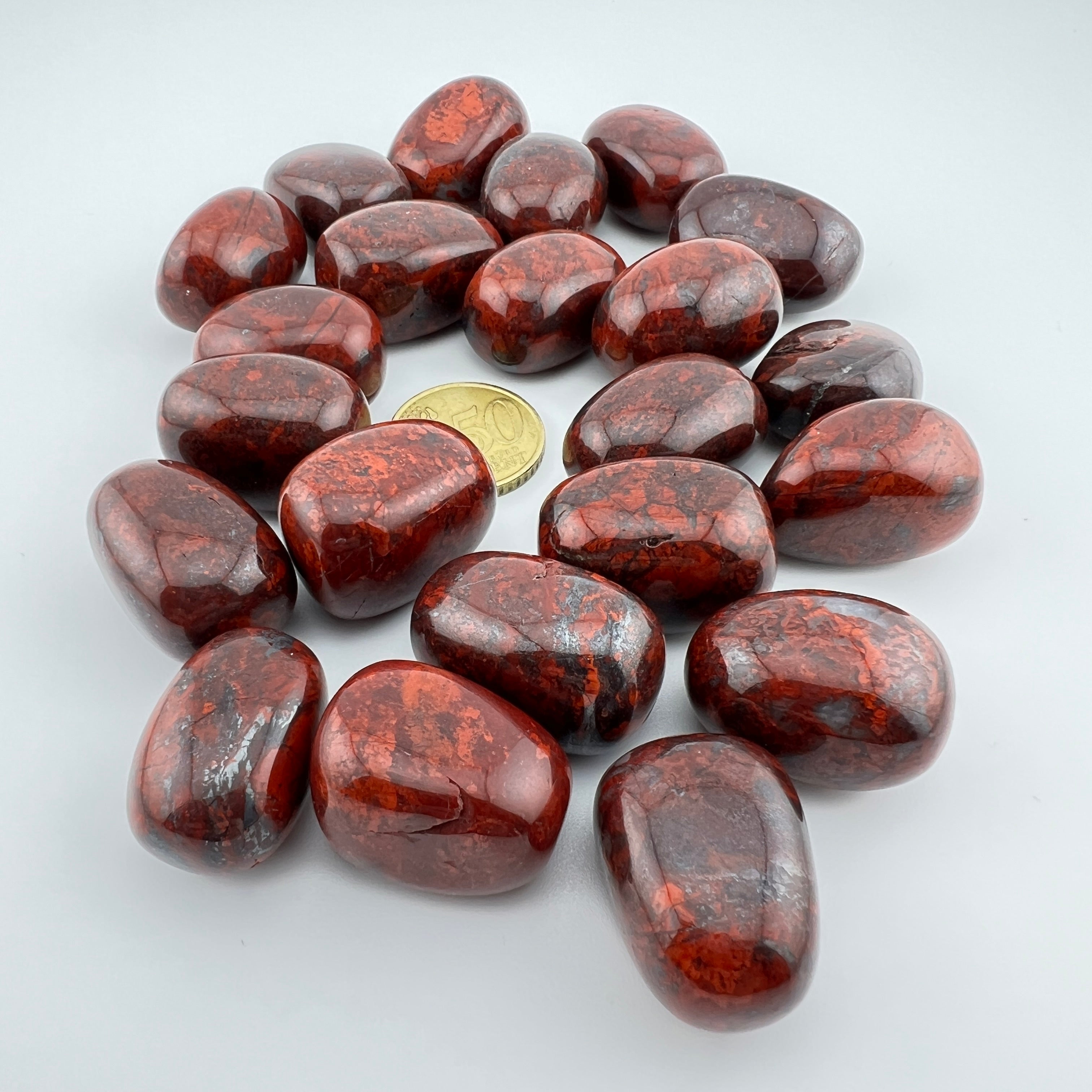 Brekzienjaspis - Trommelstein - Größe 2 - 4 cm