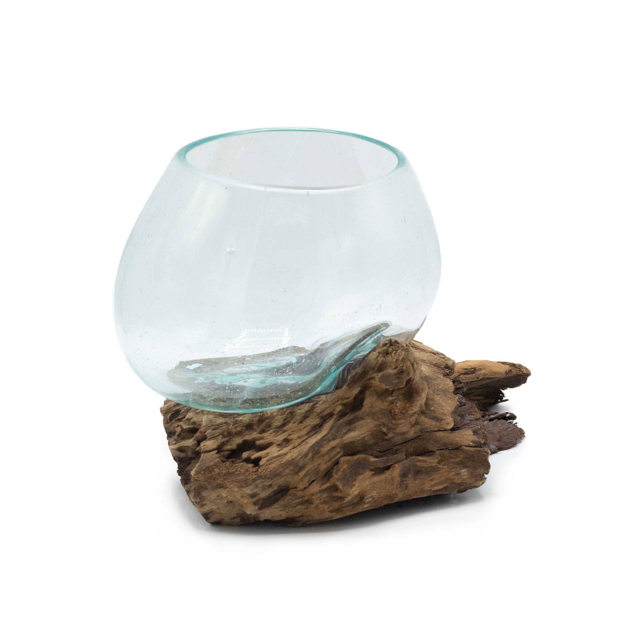 Geschmolzenes Glas auf Holz - mittelgroßen Schüssel