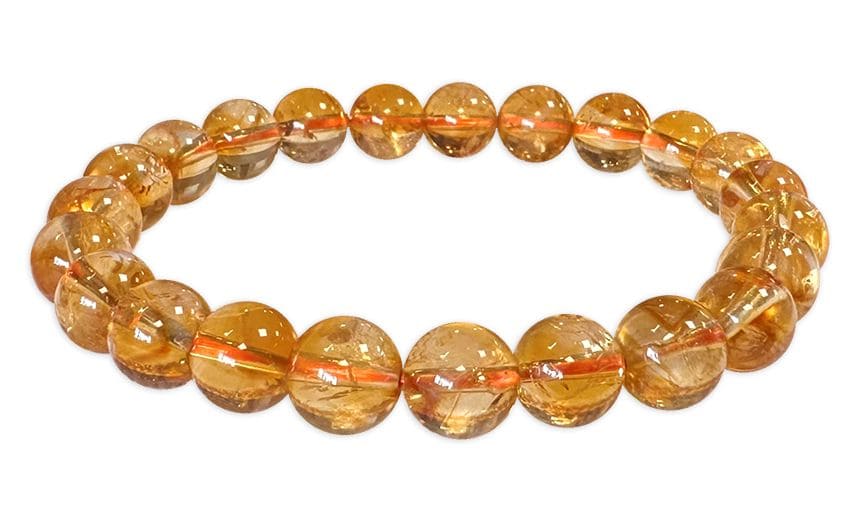 Gold-Citrin Armband – Brillante Farbe in A-Qualität (gebrannter Amethyst, 7,5-8,5 mm)