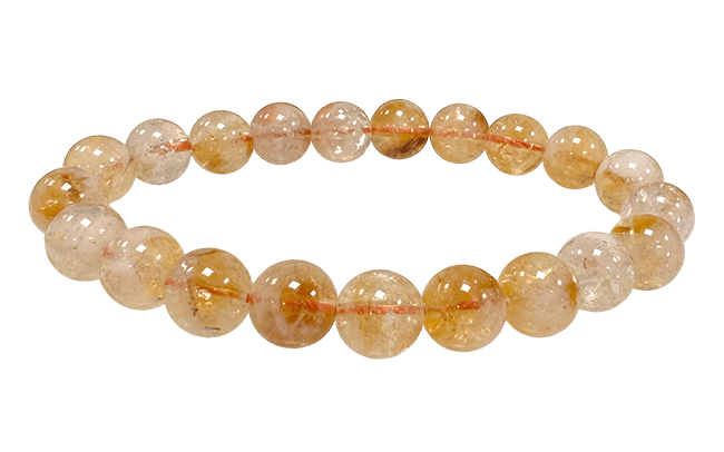 Gold-Citrin Armband – Warme Sonnenfarbe (gebrannter Amethyst, 8-9 mm)