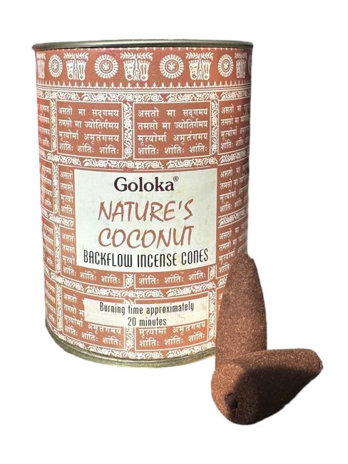 Goloka - Nature's Coconut (Kokosnuss) - Backflow Cones - Rückfluss Räucherkegel 24 St.