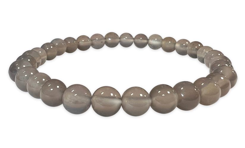 Grauer Achat  - A Qualität - Perlenarmband 6 mm