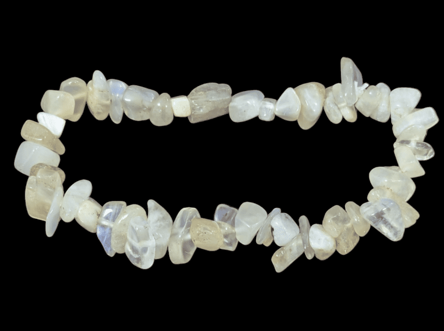 Graues Mondstein Splitterarmband – Mystisches Rauchgrau in A-Qualität (4-8 mm)