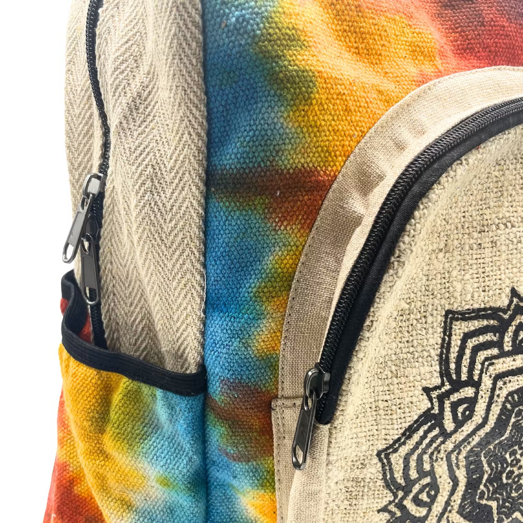 Großer Hanf-Rucksack „Mandala-Soul“ – Handgefertigter XL Daypack aus Nepal