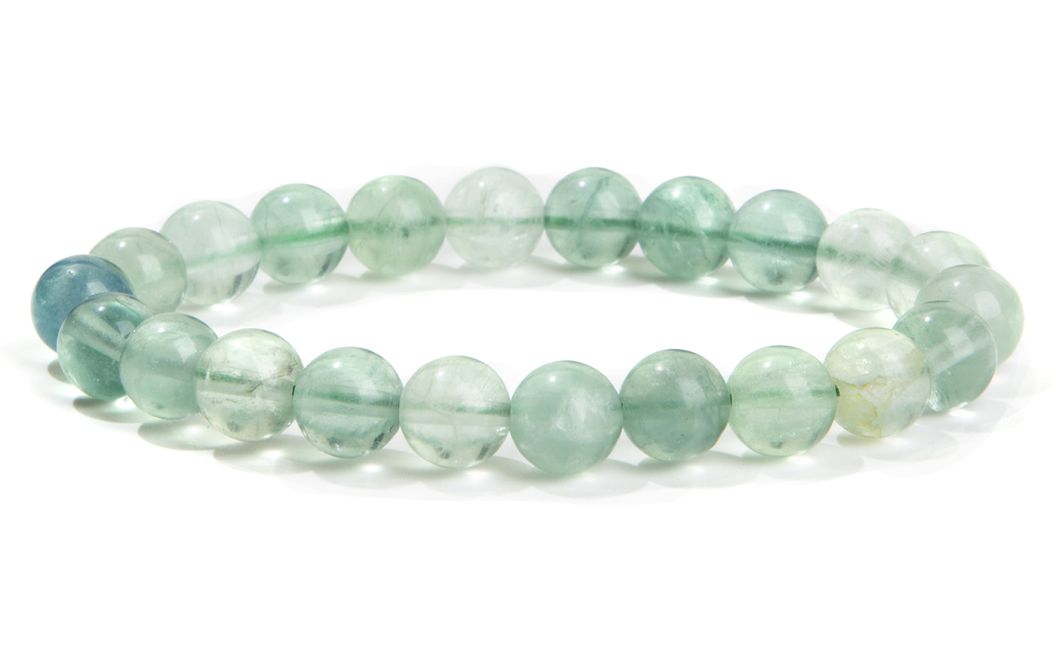 Grüner Fluorit - A Qualität - Perlenarmband 8 mm