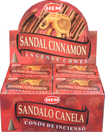 HEM - Sandal Cinnamon (Sandelholz Zimt) - Räucherkegel ca. 16 g
