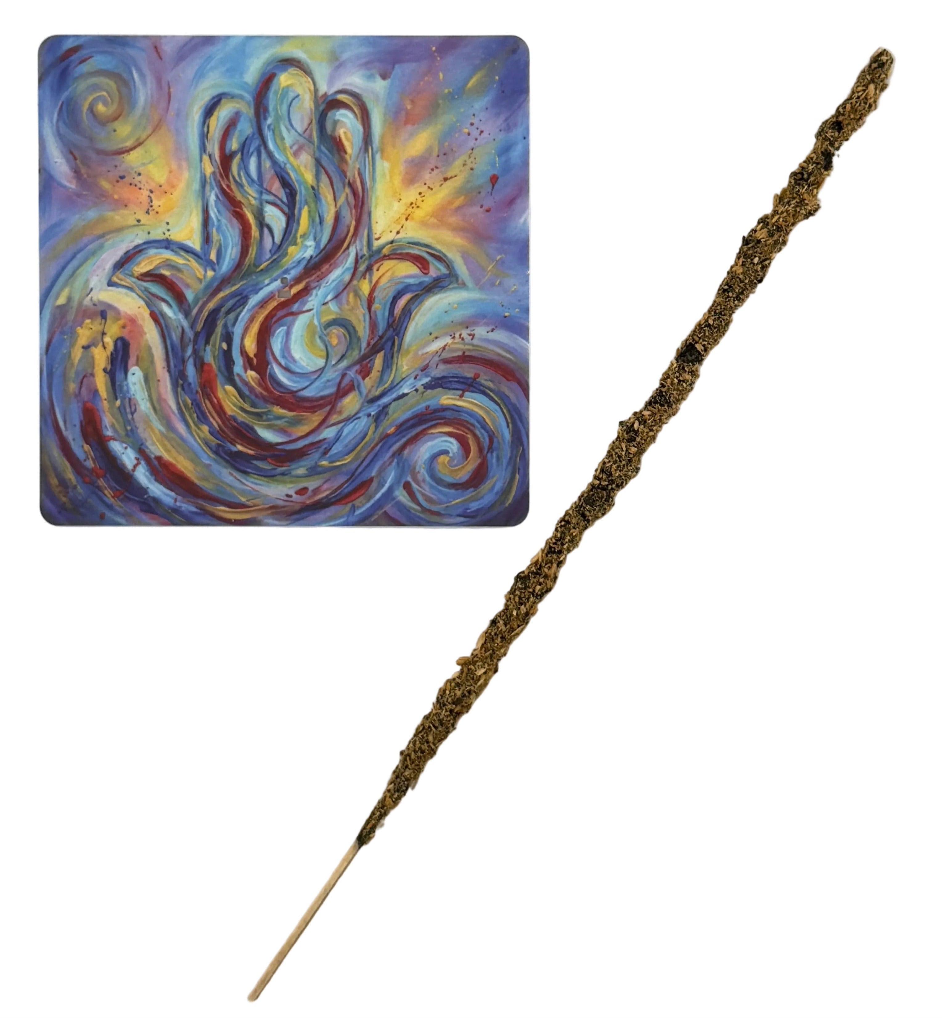 Hamsa – Motiv 1 | Abstrakter Räucherstäbchenhalter aus Acryl - 10 × 10 cm