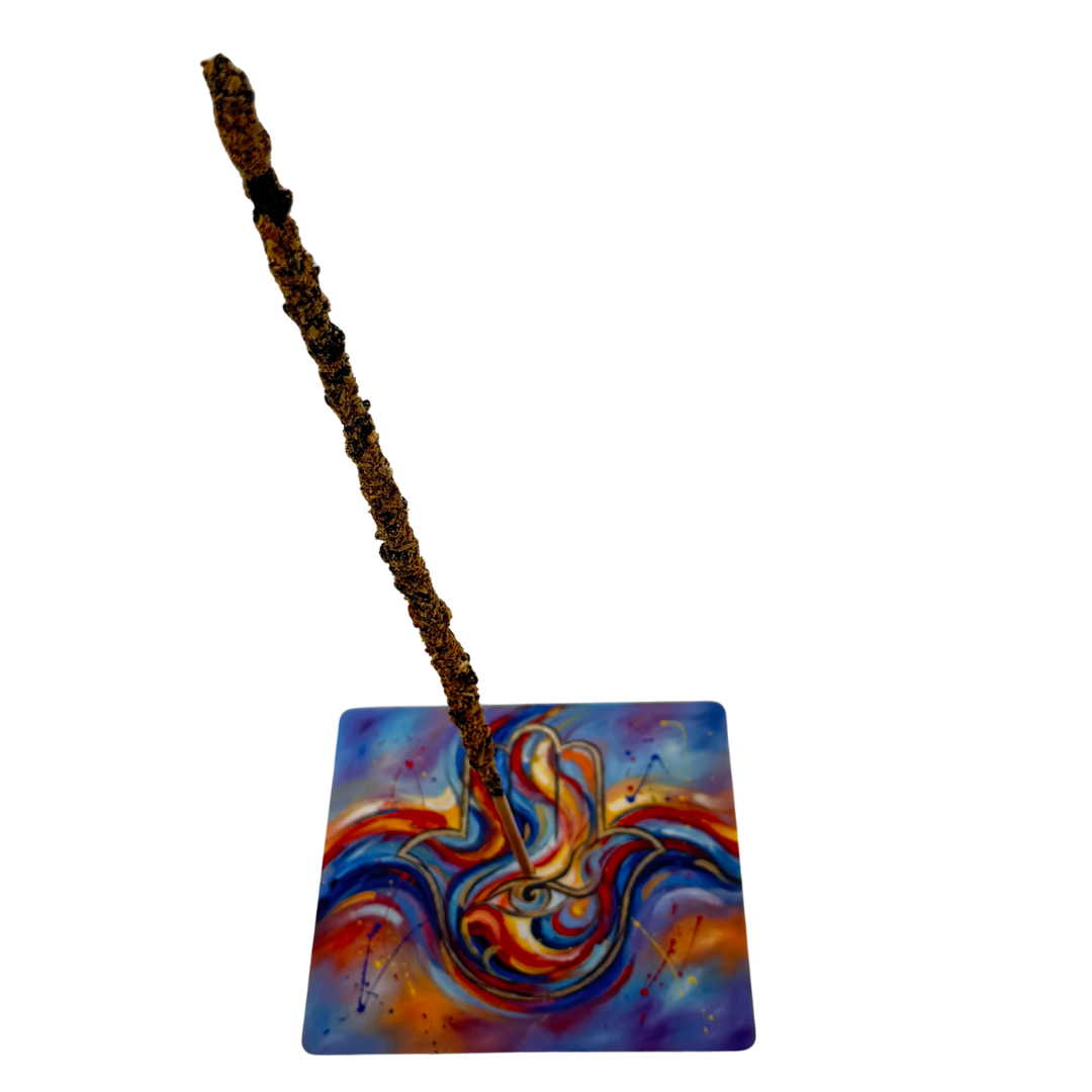 Hamsa – Motiv 6 | Abstrakter Räucherstäbchenhalter aus Acryl - 10 × 10 cm