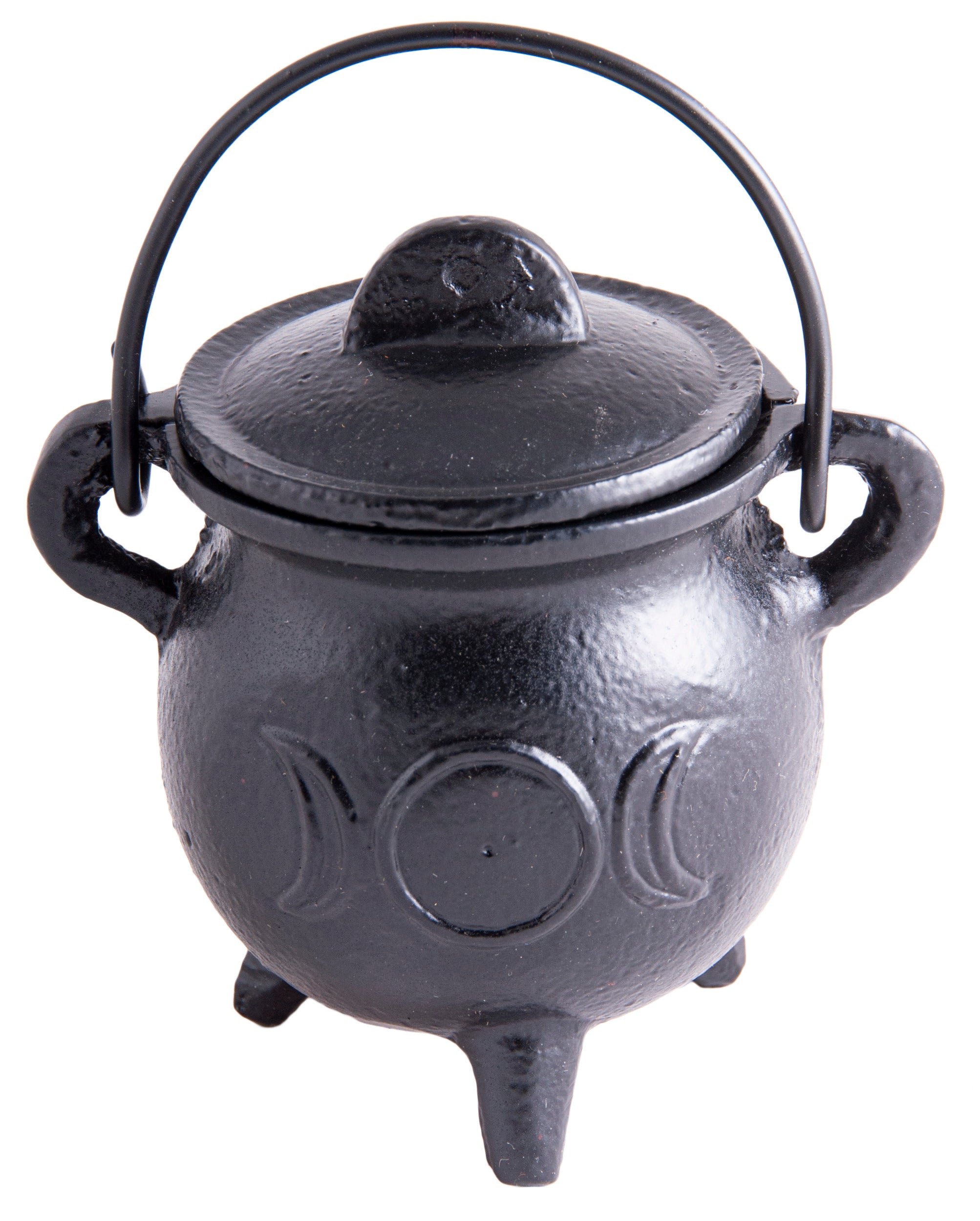 Hexenkessel – Sonne & Mond – Gusseisen mit Henkel – H 8,5 cm Ø 7,5 cm
