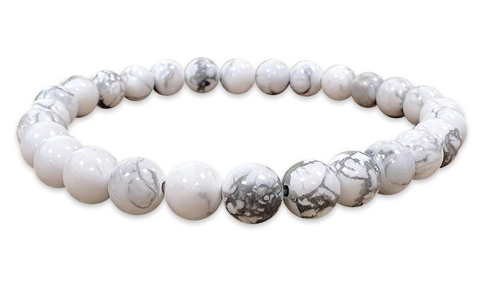 Howlith - A Qualität - Perlenarmband 6 mm