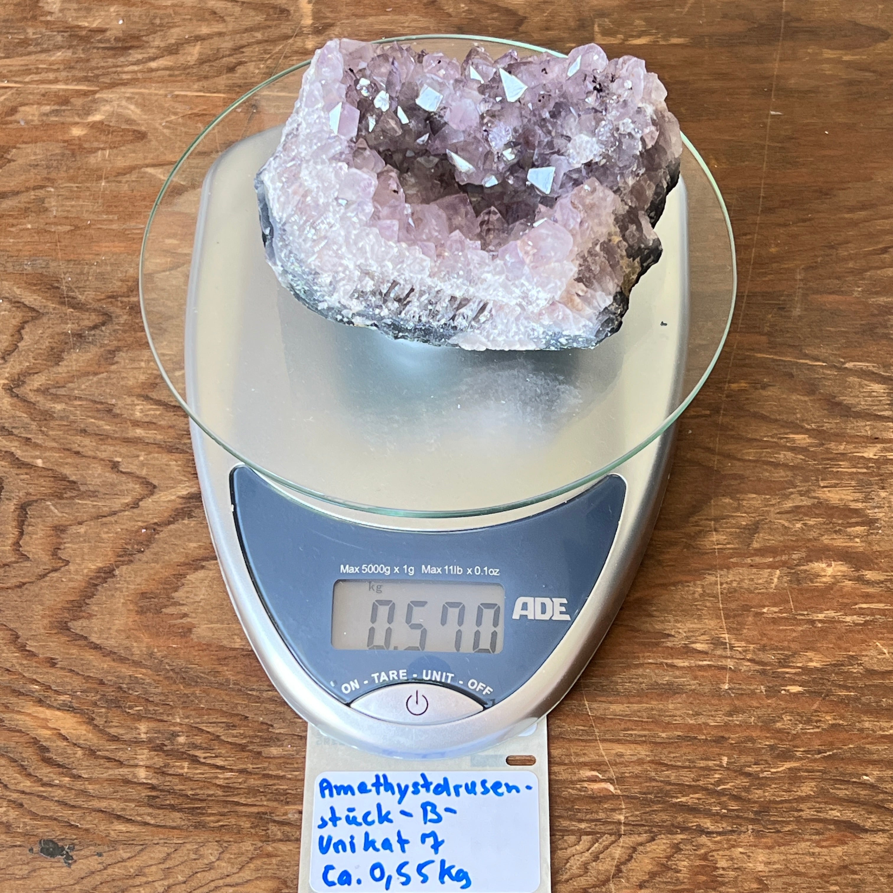 Amethystdrusenstück – B-Qualität – Brasilien – Unikat 07 (ca. 0,55 kg)