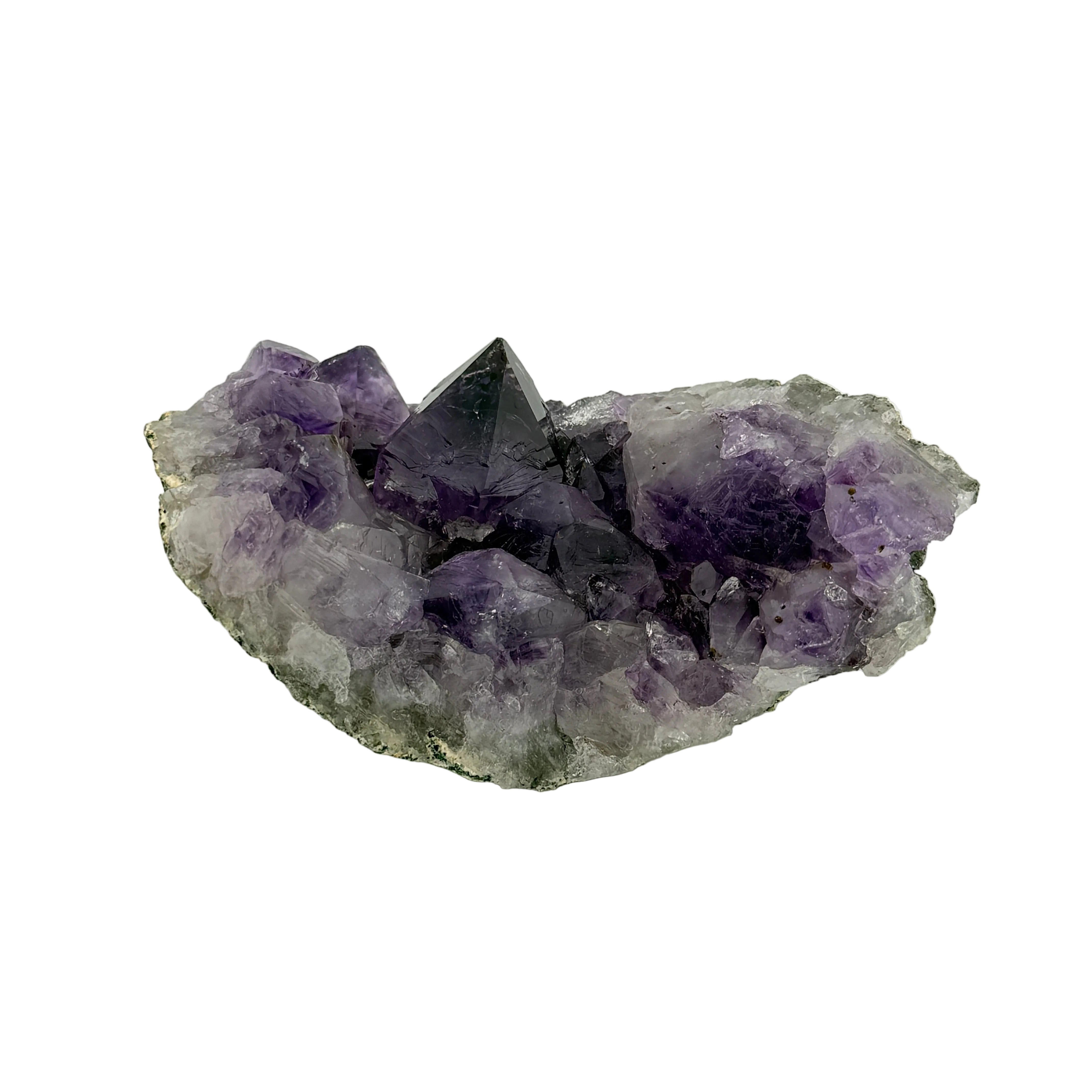 Amethyst Drusenstück Unikat 11 – A-Qualität –  428 g - Maße: 12 x 8 x 5 cm – Naturkristall aus Brasilien für Schutz und Klarheit