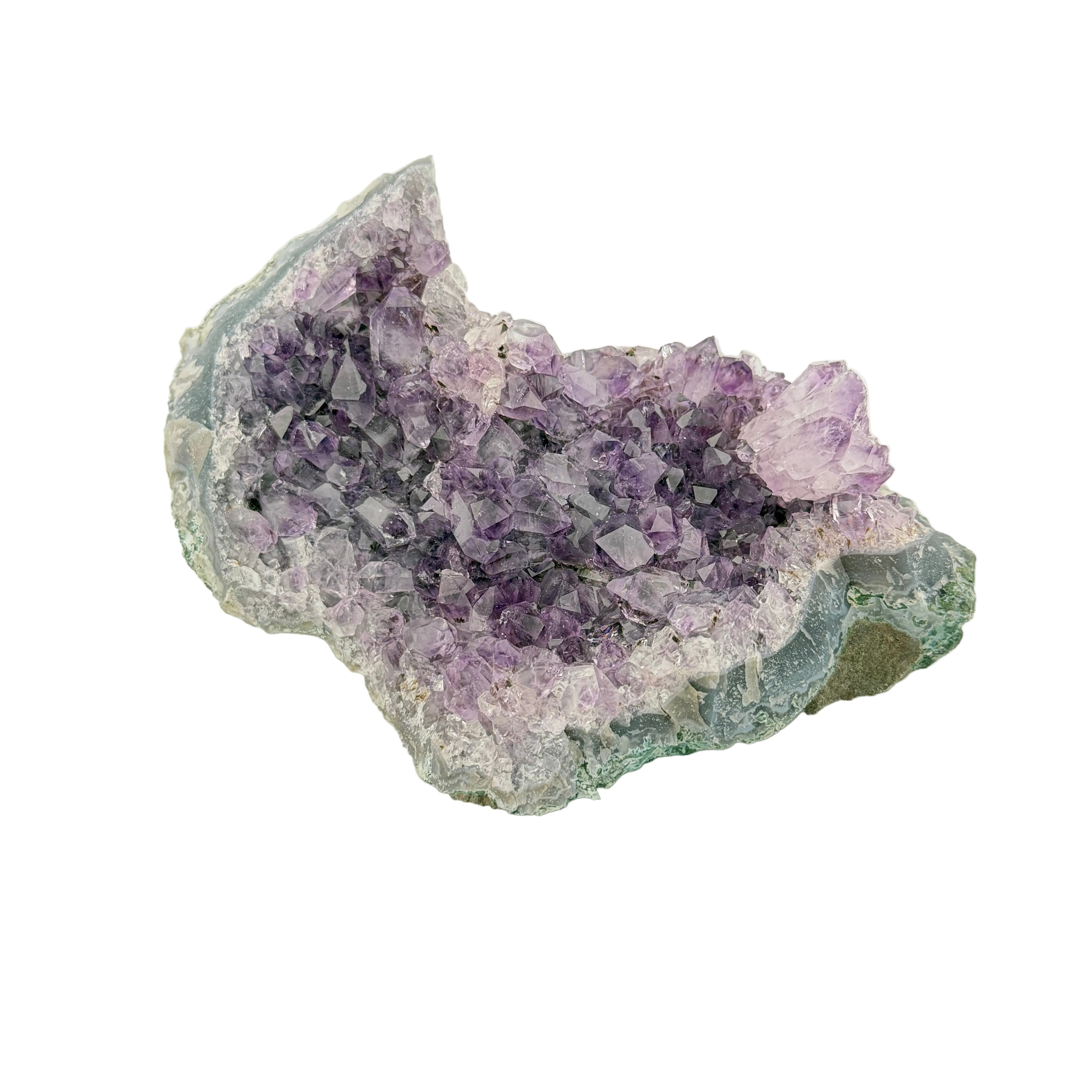 Amethyst Drusenstück Unikat 12 – A-Qualität –  374 g - Maße: 12 x 8 x 5 cm – Naturkristall aus Brasilien für Schutz und Klarheit