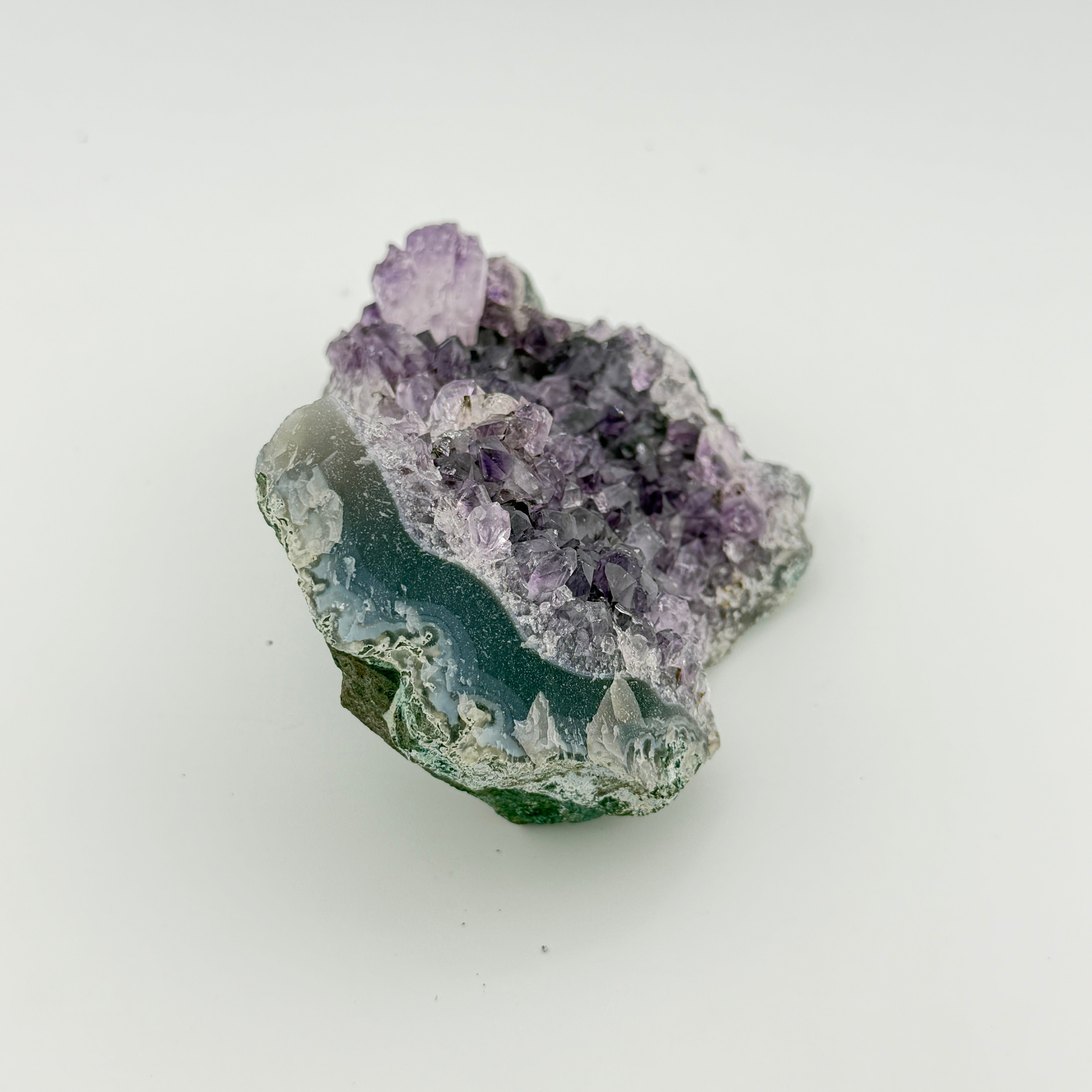 Amethyst Drusenstück Unikat 12 – A-Qualität –  374 g - Maße: 12 x 8 x 5 cm – Naturkristall aus Brasilien für Schutz und Klarheit