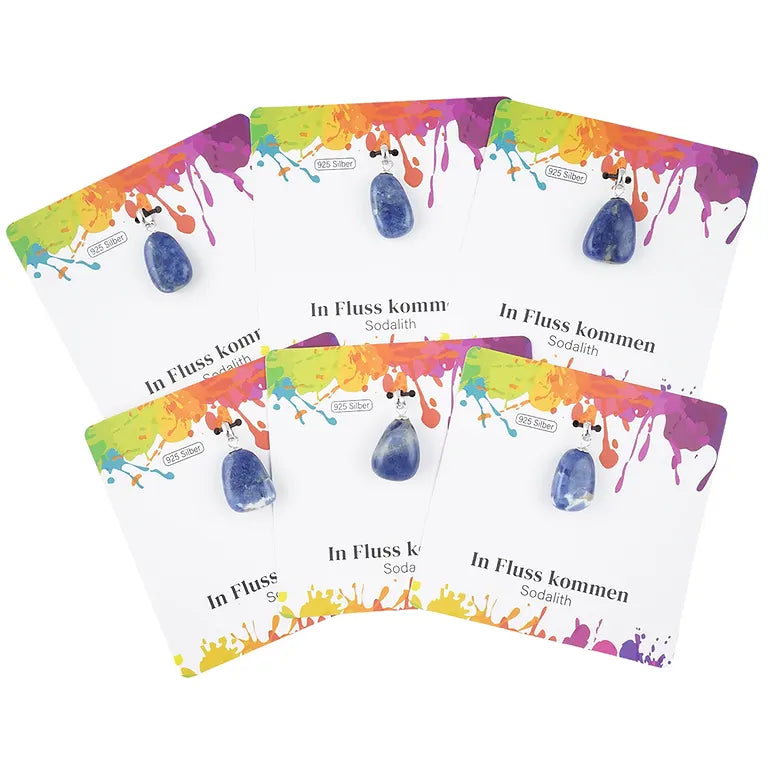 In Fluss kommen – Sodalith Trommelstein 2,0–2,5 cm mit 925er Silberöse - klein