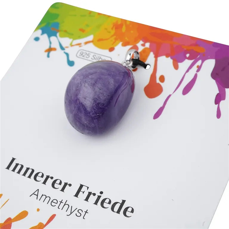 Innerer Friede – Amethyst Trommelstein (A-Qualität) 2,0–2,5 cm mit 925er Silberöse - klein