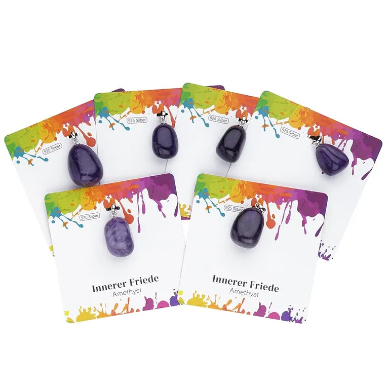 Innerer Friede – Amethyst Trommelstein (A-Qualität) 2,0–2,5 cm mit 925er Silberöse - klein