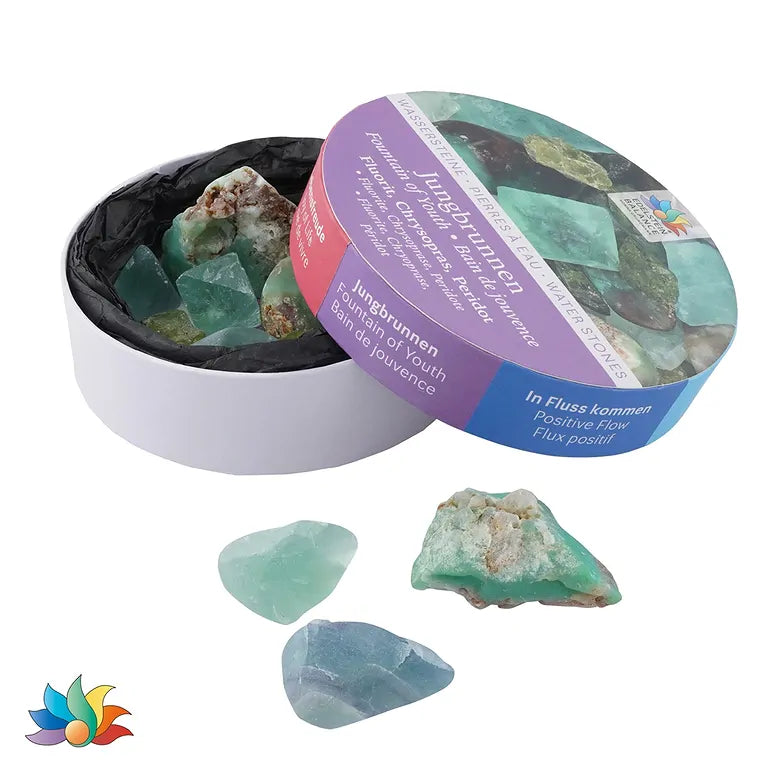 Jungbrunnen – Edelstein Balance - Wassersteine Mischung ca. 100 g in Pappschachtel