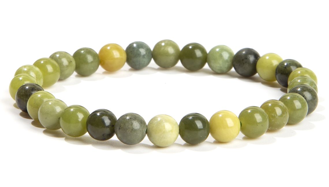 Kanadische Jade - AB Qualität - Perlenarmband 6 mm