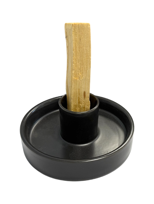 Keramik Räucherhalter für Palo Santo & Kegel – Edles Schwarz (10,5 cm)