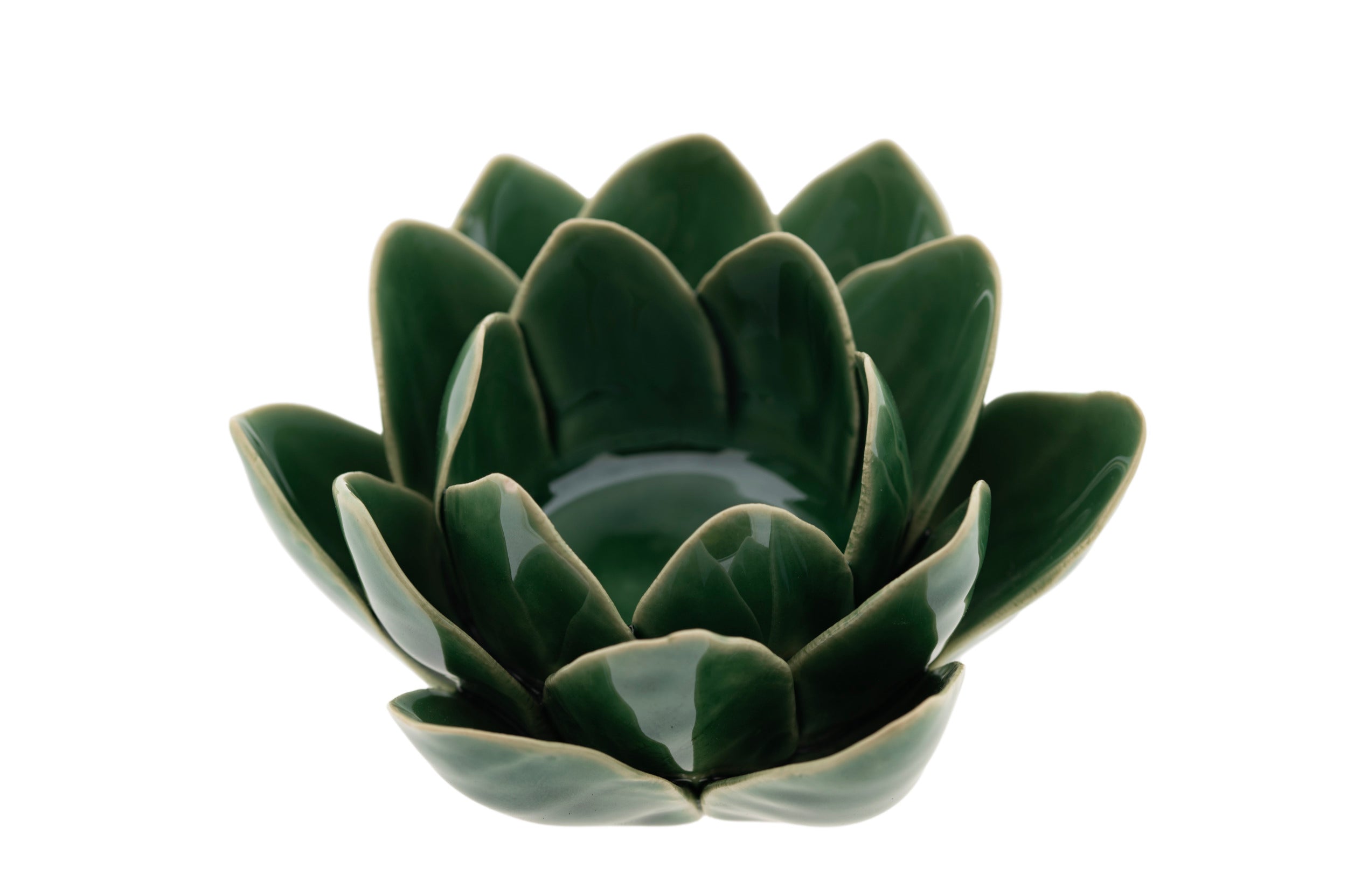 Keramikgefäß Lotus – Grün – klein - H 6,5 cm, Ø 12 cm