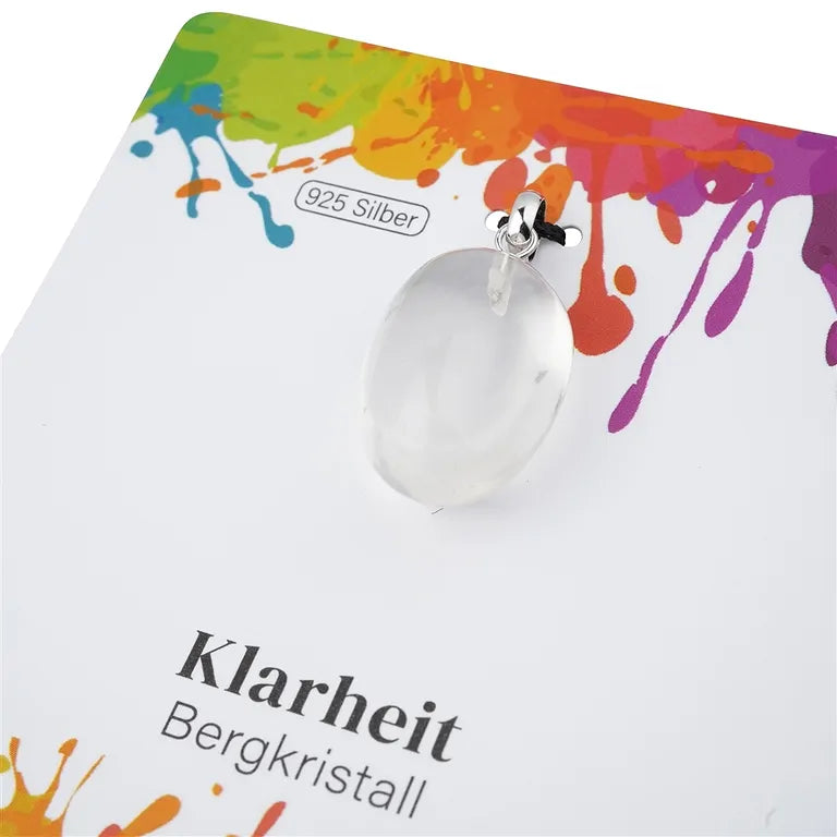 Klarheit – Bergkristall Trommelstein 2,0–2,5 cm mit 925er Silberöse - klein
