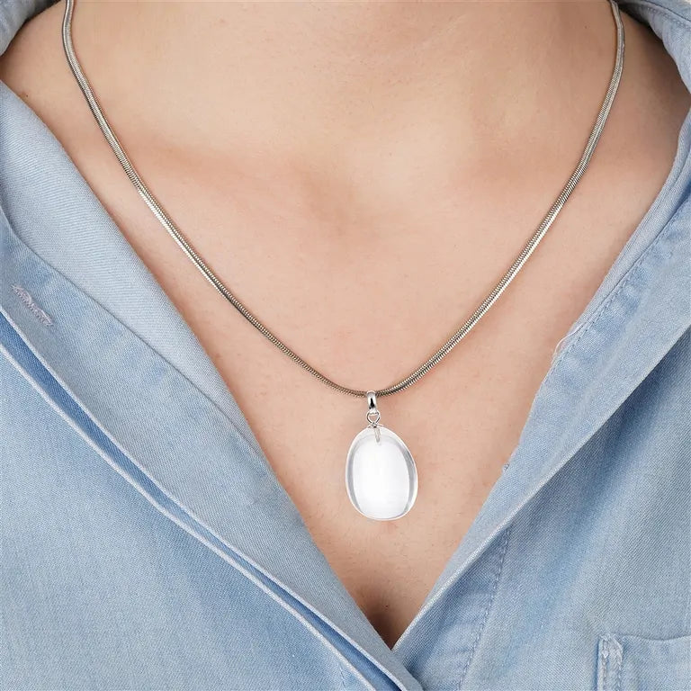 Klarheit – Bergkristall Trommelstein 2,0–2,5 cm mit 925er Silberöse - klein