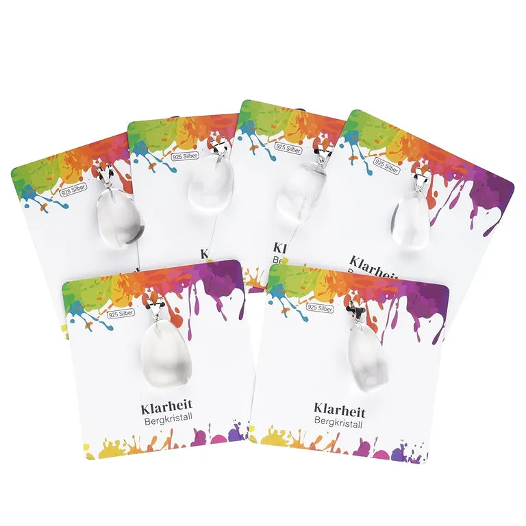 Klarheit – Bergkristall Trommelstein 2,5–3 cm mit 925er Silber-V-Öse - groß
