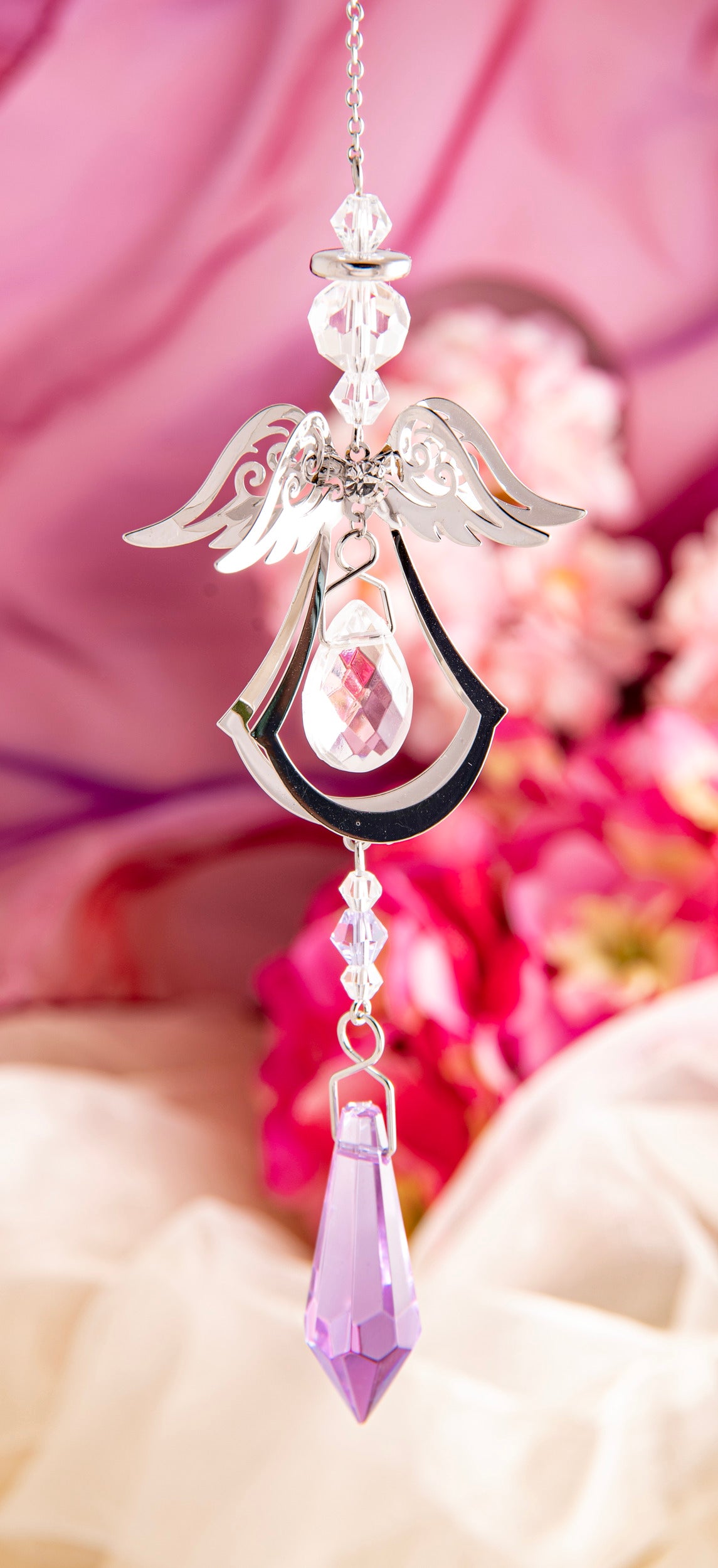 Kristallhänger Engel – Licht, Schutz & Harmonie – Maße: 13 × 4,5 cm