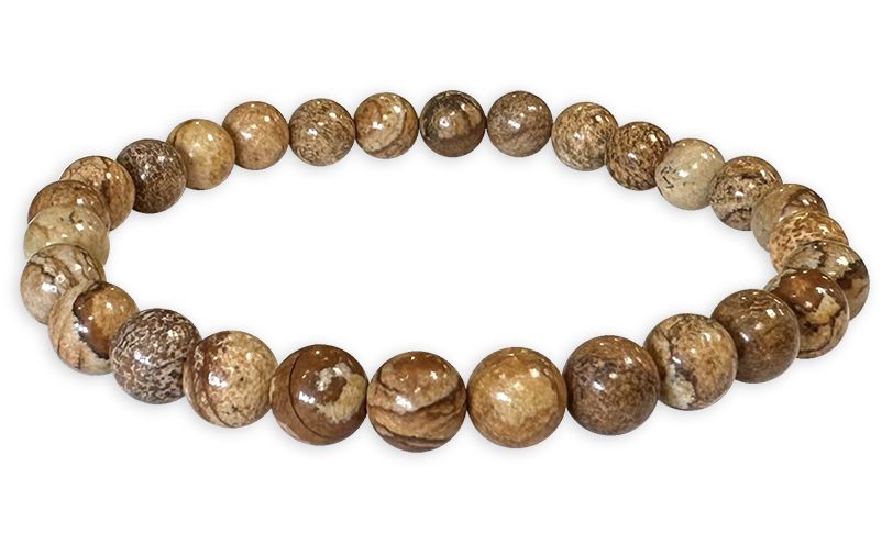Landschaftsjaspis - AB Qualität - Perlenarmband 6 mm