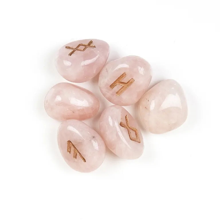 Lapis Vitalis® - Runenorakel Rosenquarz – Set in Metall-Geschenkdose (mit Anleitung)