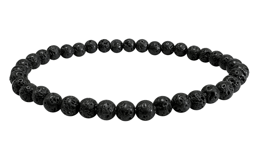 Lavastein Armband – Schwarze Elementarkraft (4-5 mm, Qualität AB)