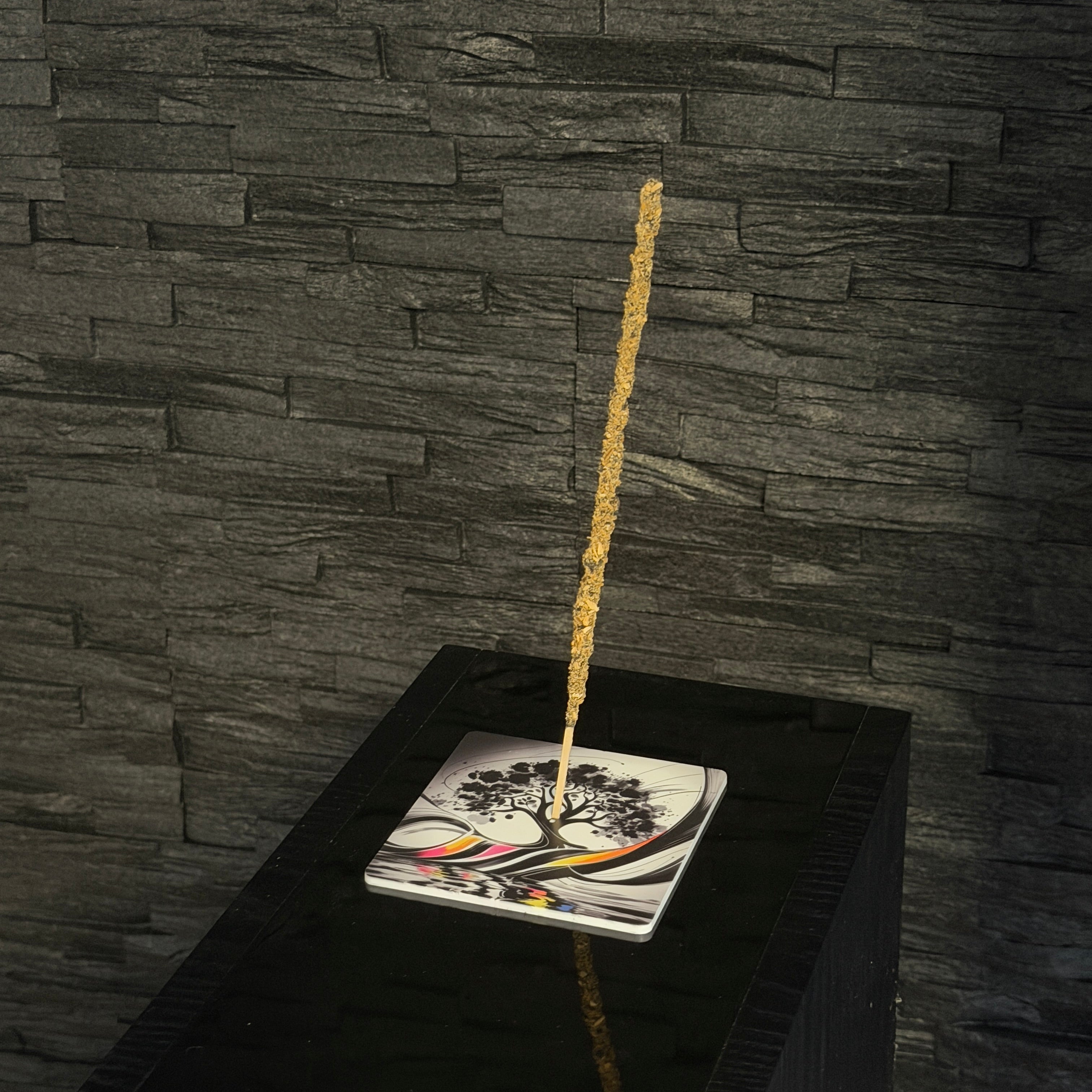 Lebensbaum – Motiv 10 | Abstrakter Räucherstäbchenhalter aus Acryl - 10 × 10 cm