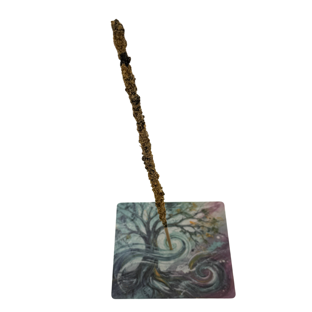 Lebensbaum – Motiv 11 | Abstrakter Räucherstäbchenhalter aus Acryl - 10 × 10 cm
