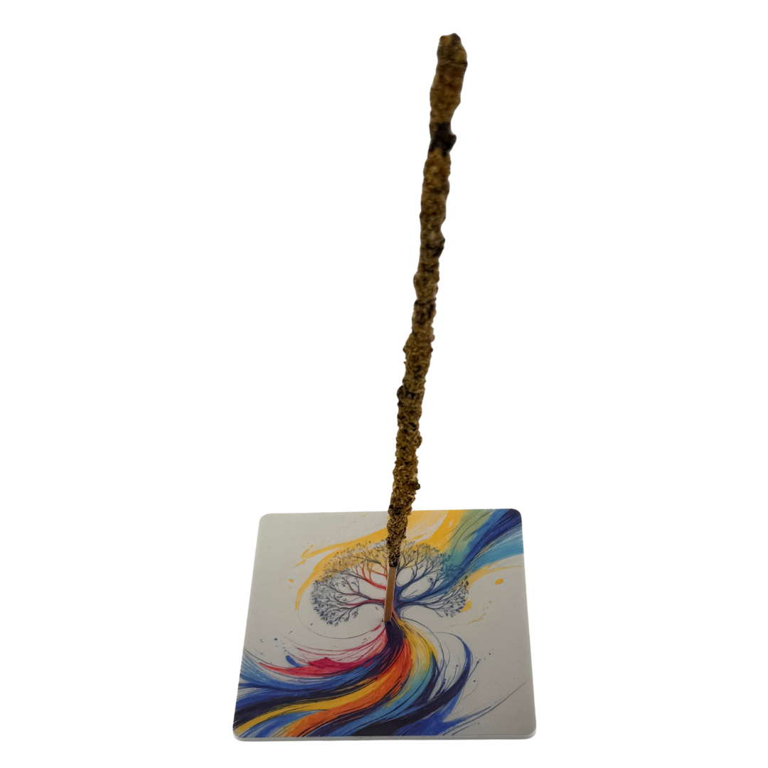 Lebensbaum – Motiv 2 | Abstrakter Räucherstäbchenhalter aus Acryl - 10 × 10 cm