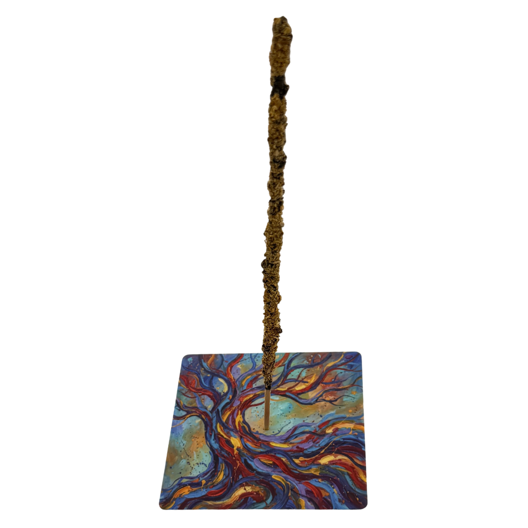 Lebensbaum – Motiv 3 | Abstrakter Räucherstäbchenhalter aus Acryl - 10 × 10 cm