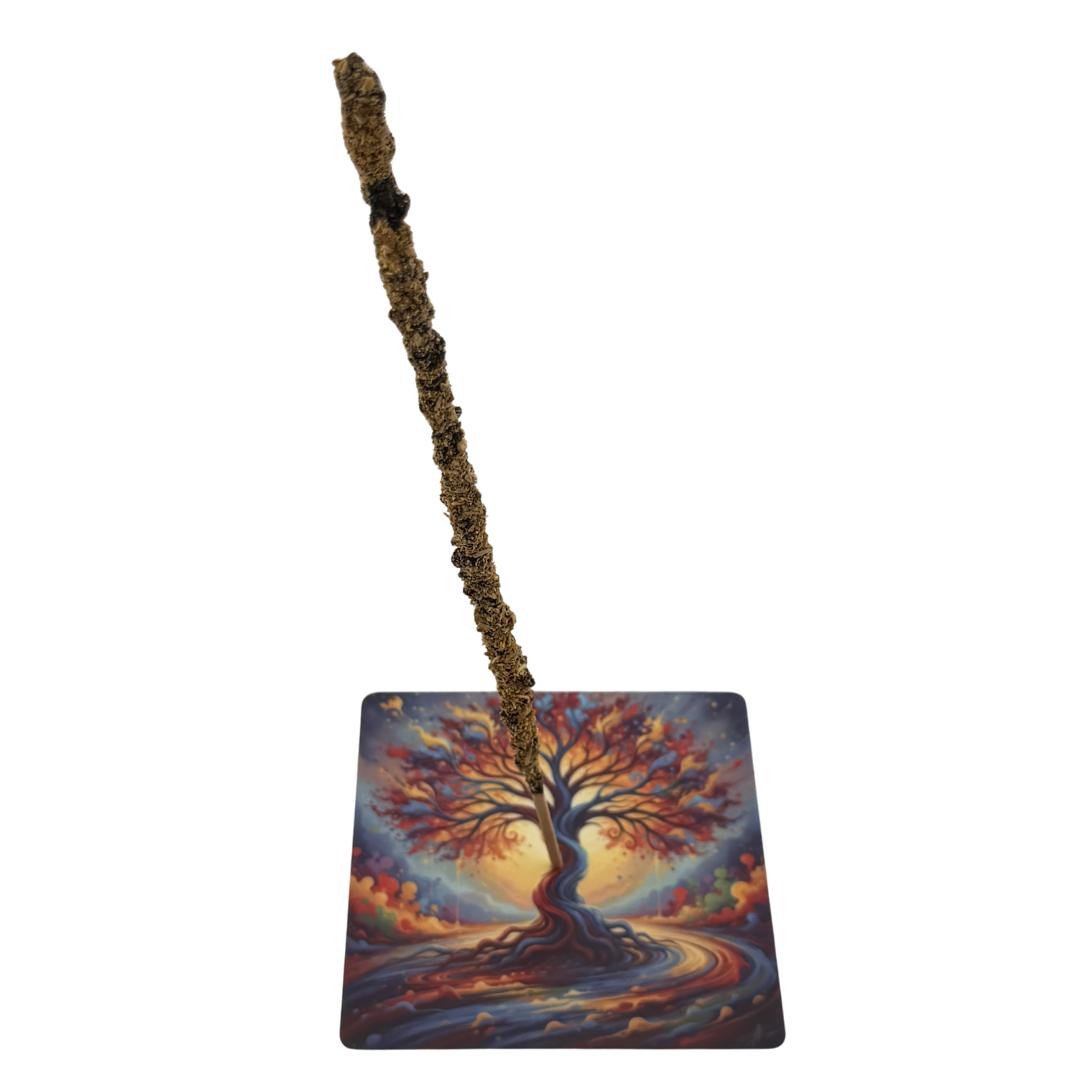 Lebensbaum – Motiv 4 | Abstrakter Räucherstäbchenhalter aus Acryl - 10 × 10 cm