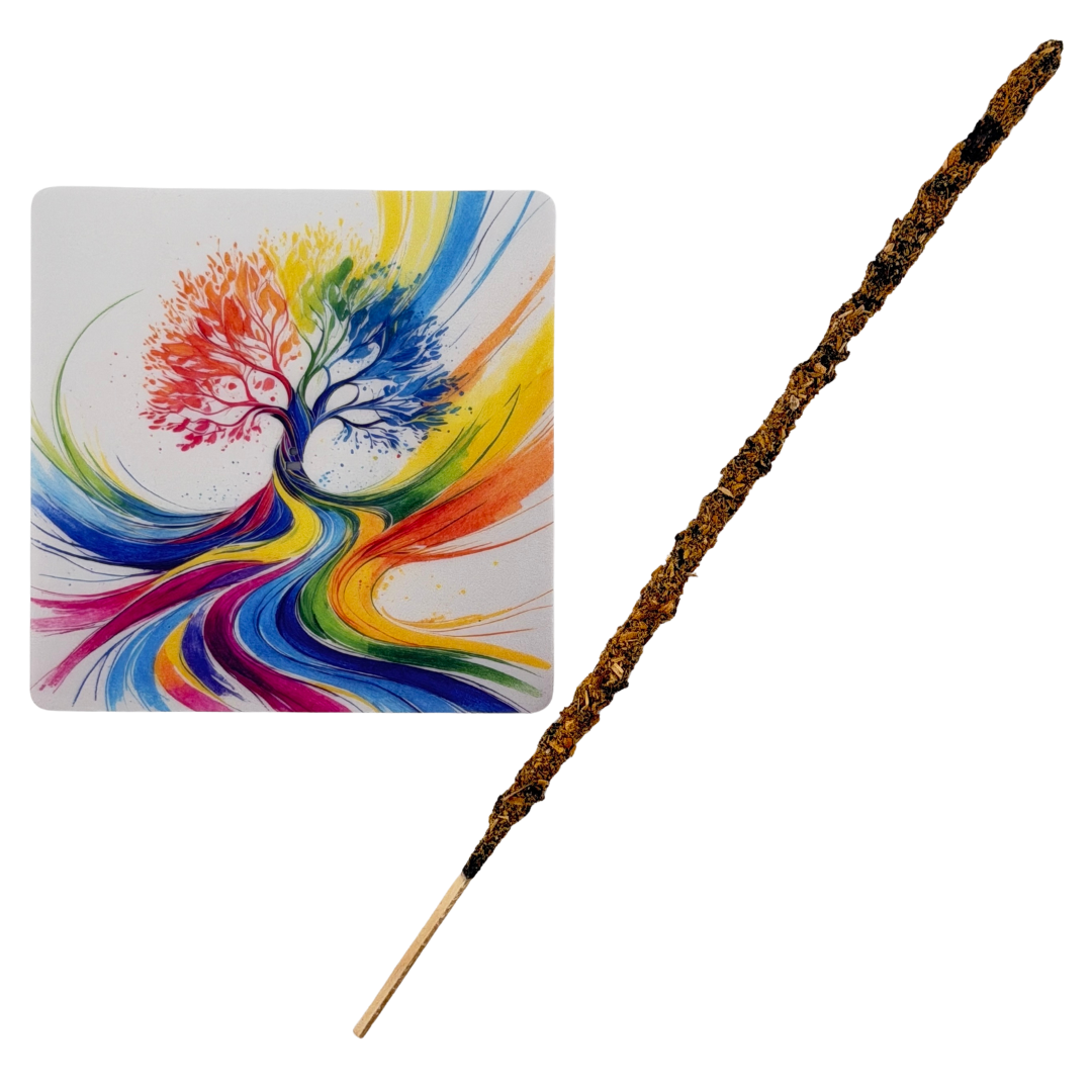 Lebensbaum – Motiv 5 | Abstrakter Räucherstäbchenhalter aus Acryl - 10 × 10 cm