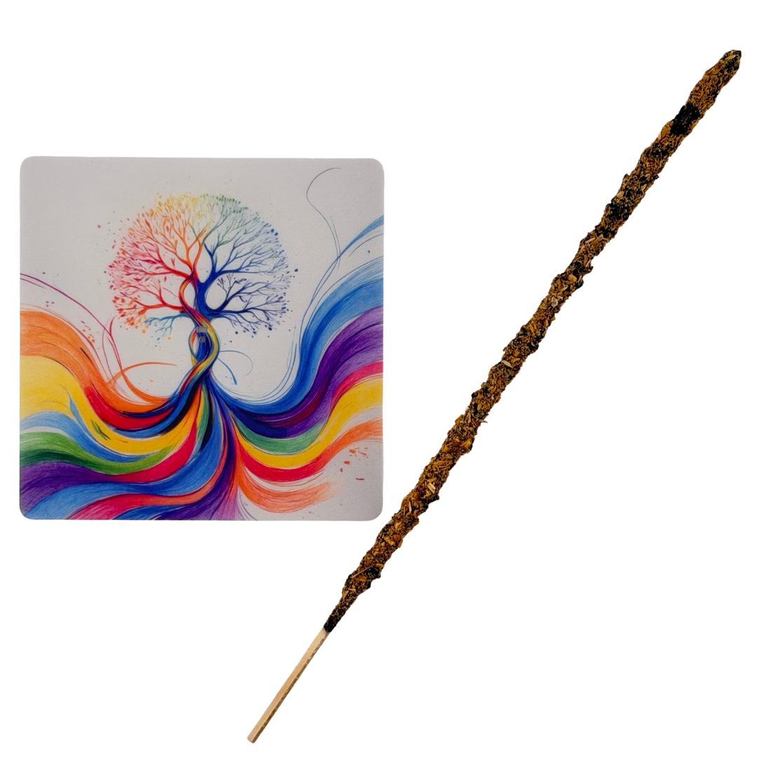 Lebensbaum – Motiv 6 | Abstrakter Räucherstäbchenhalter aus Acryl - 10 × 10 cm