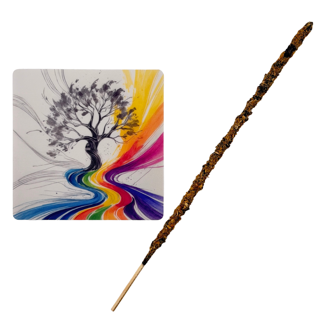 Lebensbaum – Motiv 8 | Abstrakter Räucherstäbchenhalter aus Acryl - 10 × 10 cm