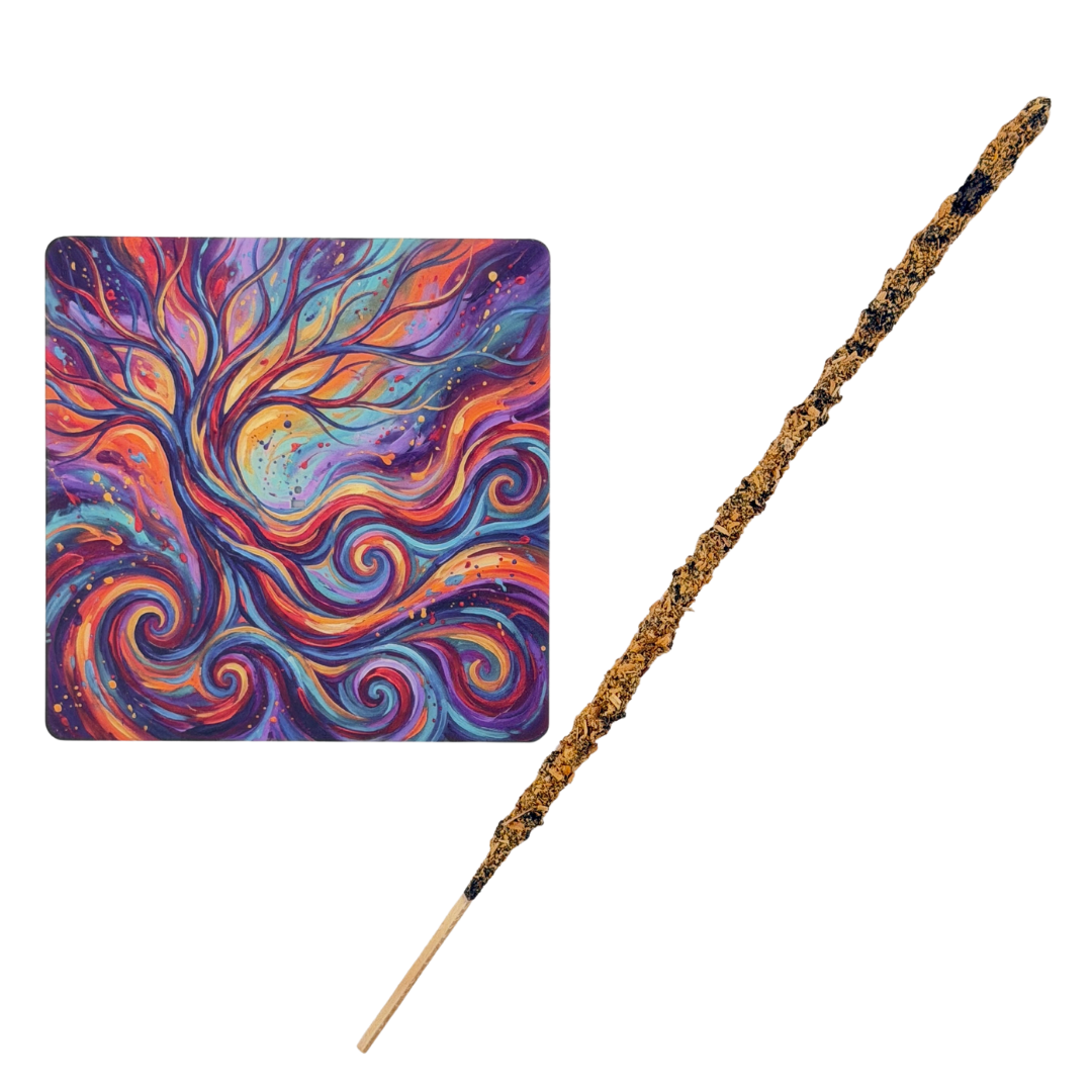 Lebensbaum – Motiv 9 | Abstrakter Räucherstäbchenhalter aus Acryl - 10 × 10 cm