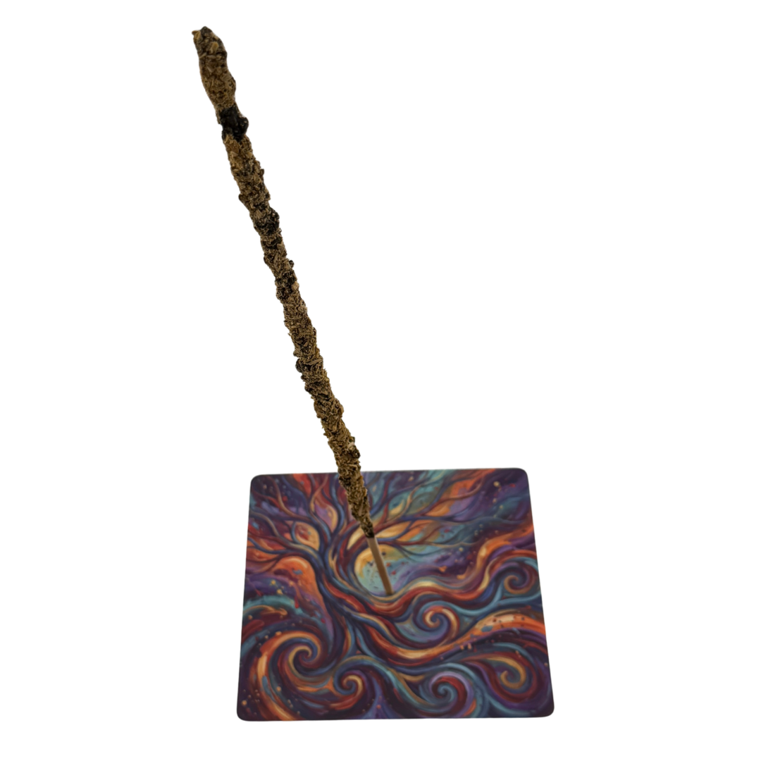 Lebensbaum – Motiv 9 | Abstrakter Räucherstäbchenhalter aus Acryl - 10 × 10 cm