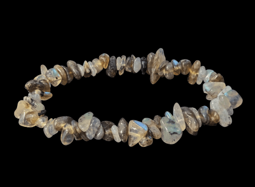 Madagaskar Labradorit Splitterarmband – Mystisches Farbspiel in A-Qualität (4-8 mm)