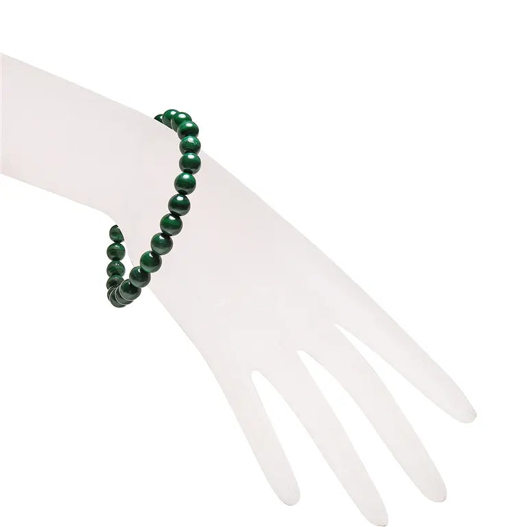 Malachit Edelsteinarmband - Kugel ø 8 mm - auf Elastikband Länge ca. 19 cm