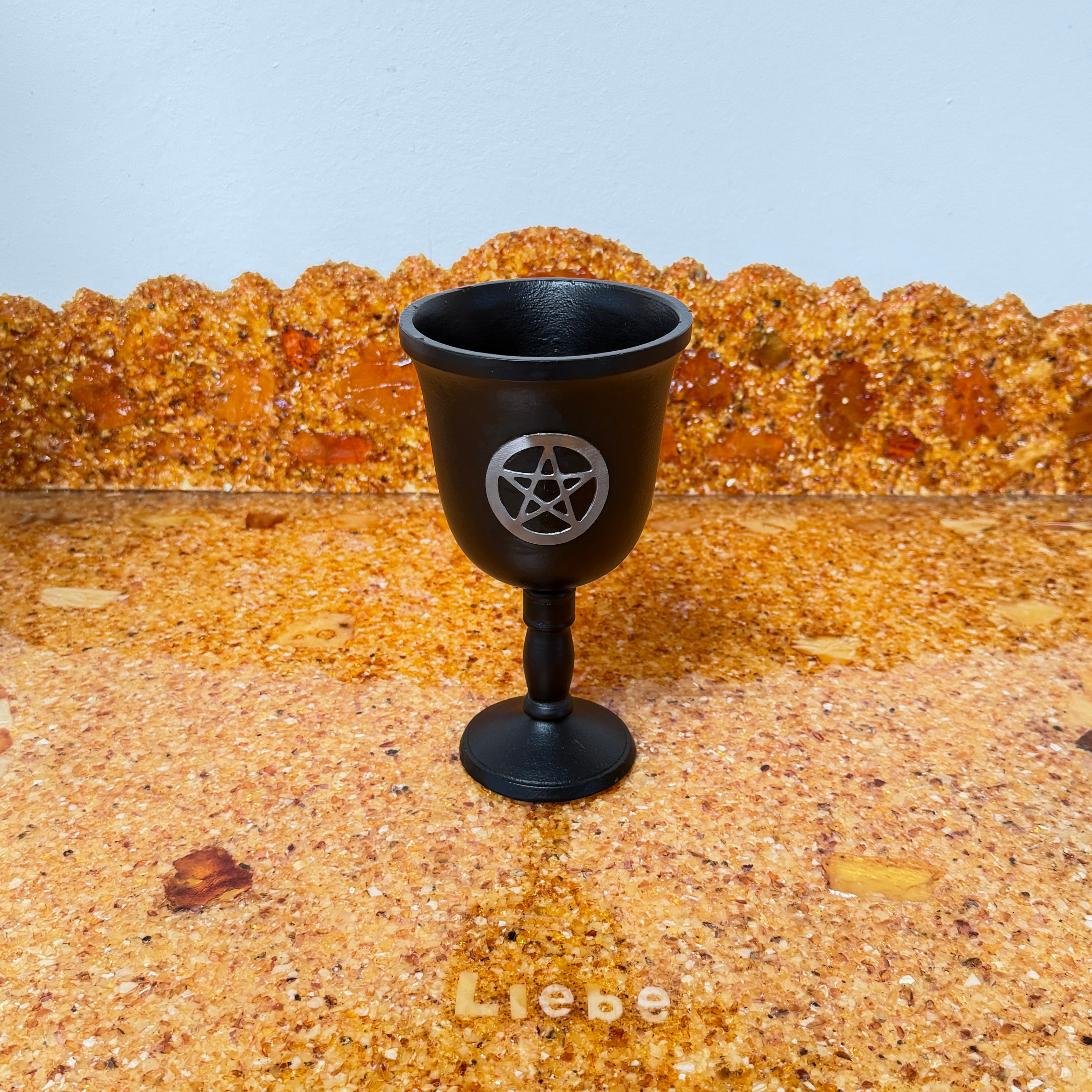 Massiver Eisen-Ritualkelch „Pentagramm“ – 20 cm (1,25 kg schwere Qualität)