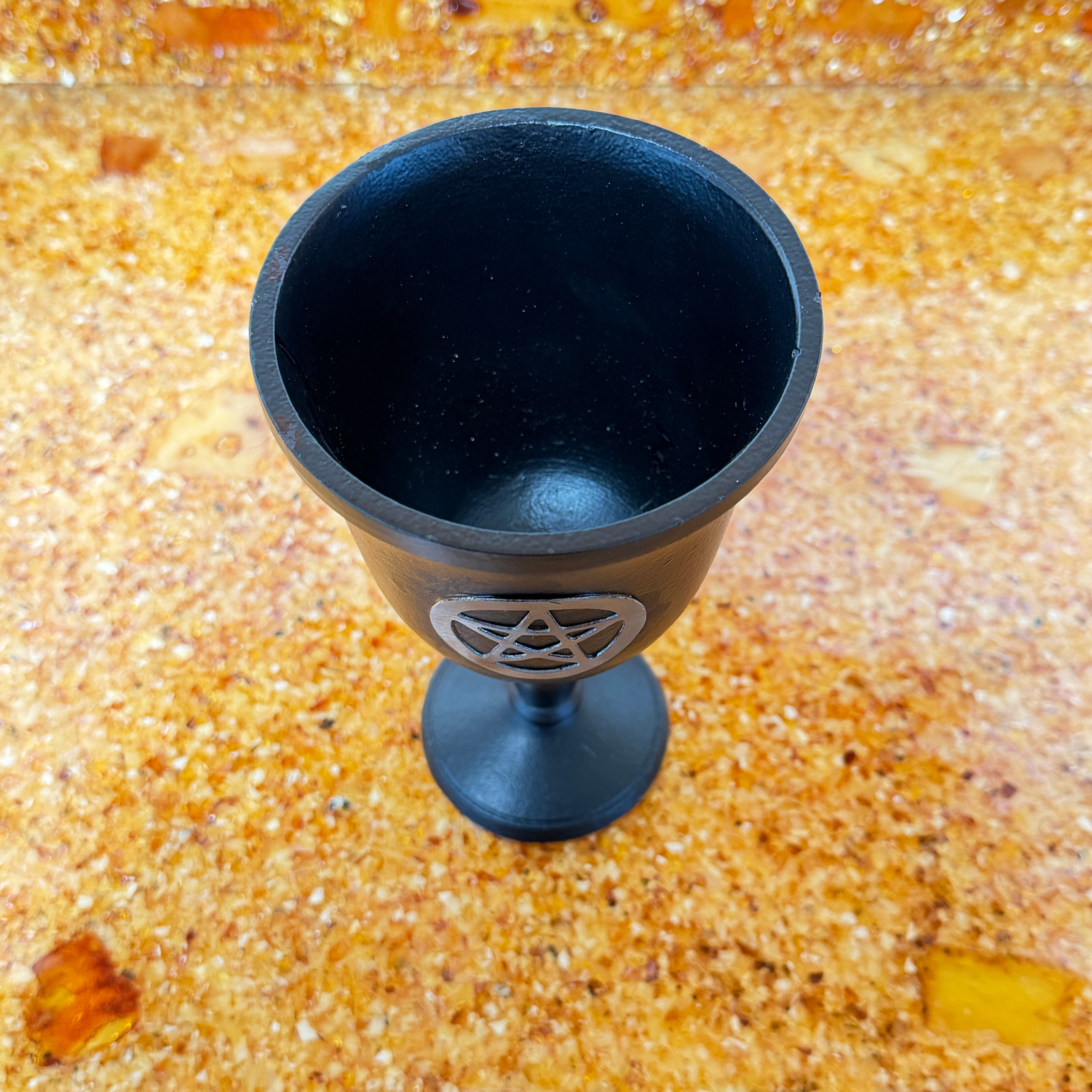 Massiver Eisen-Ritualkelch „Pentagramm“ – 20 cm (1,25 kg schwere Qualität)