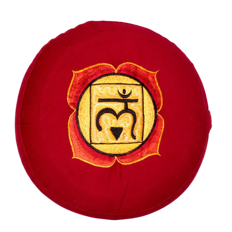 Meditationskissen – 1. Chakra (Muladhara) – bestickt - ca. 33 × 13 cm | Yogi & Yogini