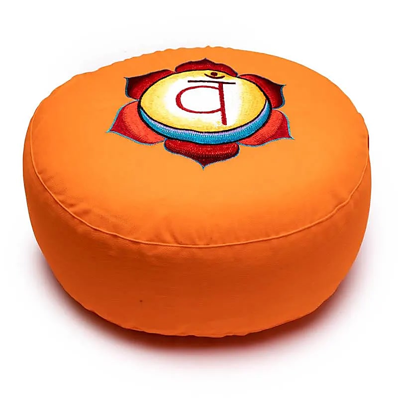 Meditationskissen – 2. Chakra (Swadhisthana) – bestickt - ca. 33 × 13 cm | Yogi & Yogini