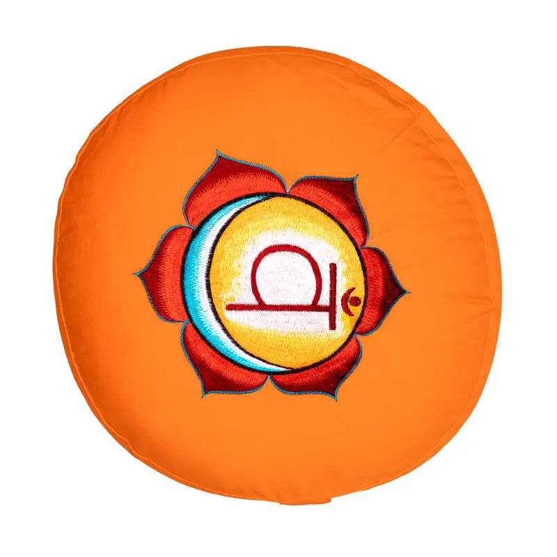 Meditationskissen – 2. Chakra (Swadhisthana) – bestickt - ca. 33 × 13 cm | Yogi & Yogini