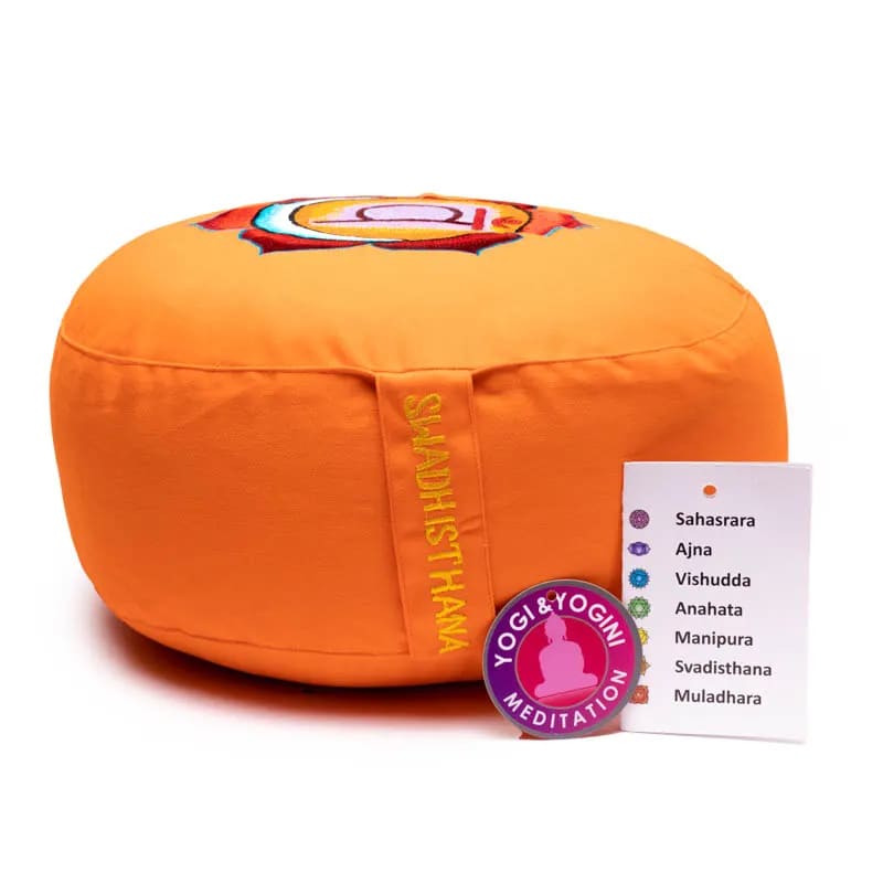 Meditationskissen – 2. Chakra (Swadhisthana) – bestickt - ca. 33 × 13 cm | Yogi & Yogini